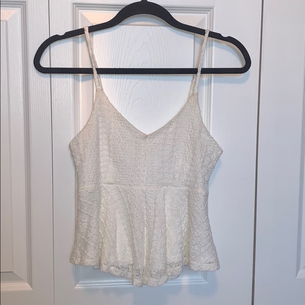 Cute white flowy tank top